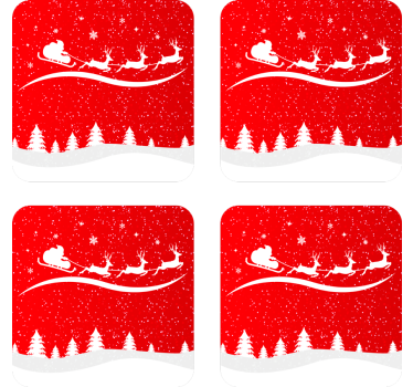 Vianočná tácka s santa saní a sobmi - Tenstickers