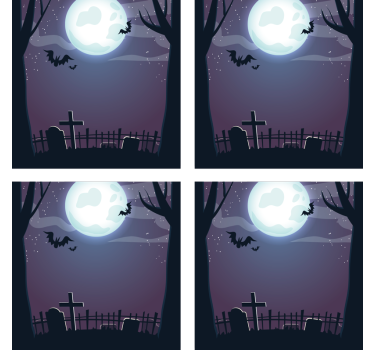 Podtácka halloween strašidelná nočná scéna - Tenstickers