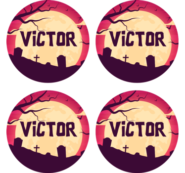 Podtácka halloween strašidelná mesičná scéna - Tenstickers