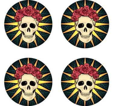 Dámska lebka s ružovou halloweenskou podložkou - Tenstickers