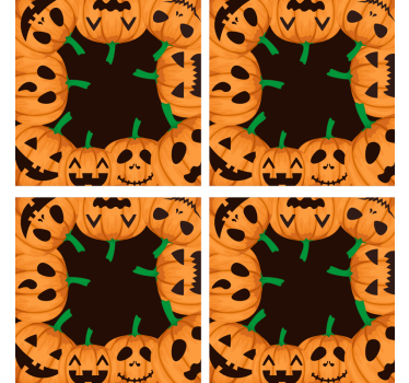 Veľa halloweenských košíčkov s rôznymi tvárami halloweenská dráha - Tenstickers