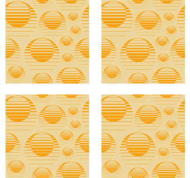 Podtácka vintage retro vzor slnka - Tenstickers