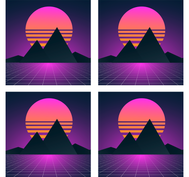 Moderná podtácka geometrický horský západ slnka - Tenstickers