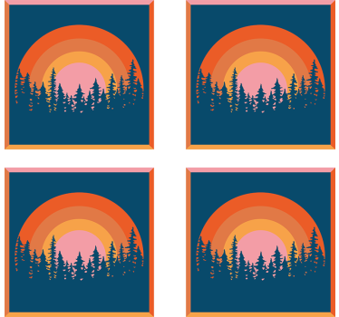 Moderná podtácka les v západe slnka - Tenstickers