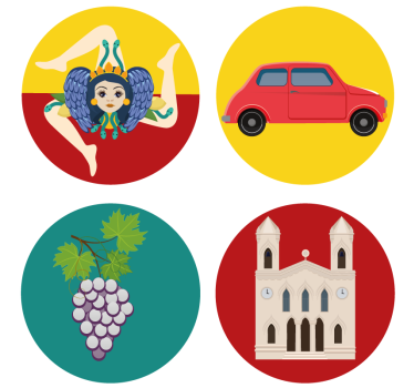 Moderná podtácka sicílske mýtické hrozno - Tenstickers
