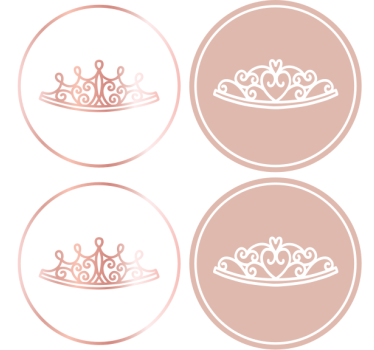 Moderná podtácka s elegantnými ikonami tiary - Tenstickers