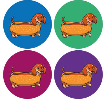 šteňa jazvečíka moderná tácka na pitie - Tenstickers