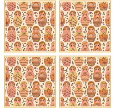 Matrioska vzor moderná tácka na nápoje - Tenstickers