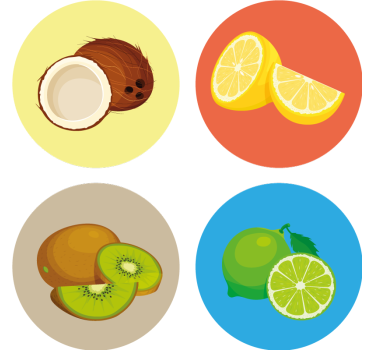 Moderná podtácka kolekcia ovocných ilustrácií - Tenstickers
