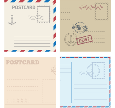Moderná podtácka s vintage pohľadnicovým dizajnom - Tenstickers