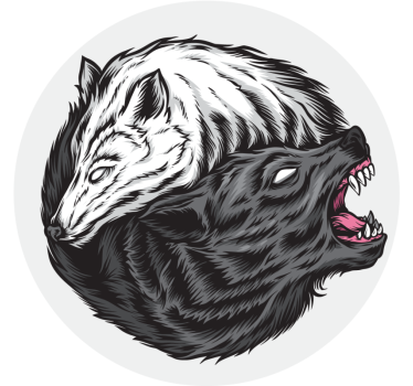 Yin yang vlk ilustrácie halloween dráha - Tenstickers