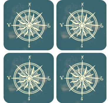 Kompasy na retro mapách sveta - Tenstickers
