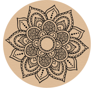 Mandala drevený vzor pre pivné tácky - Tenstickers