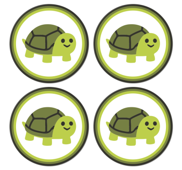 Vtipná usmievavá korytnačka karikatúra moderná horská dráha - Tenstickers