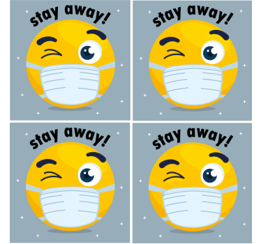 Podtácka s úsmevným emoji v maske - Tenstickers