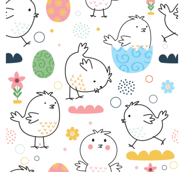 Vtipné roztomilé kuriatko bezšvový vzor moderný tácka na nápoje - Tenstickers