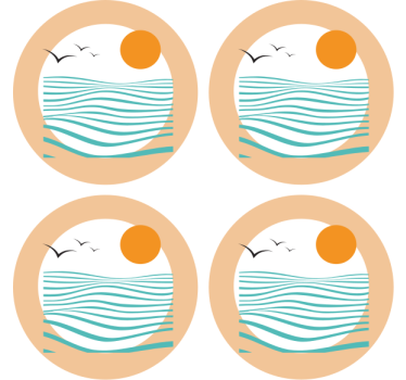 Moderná podtácka vlnový vzor západu slnka - Tenstickers