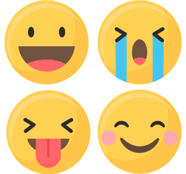 Sociálne médiá emojis geeky tácky - Tenstickers