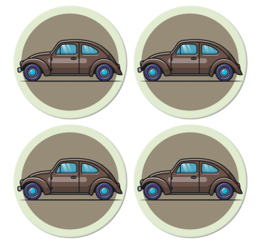 Retro podložky pod kresbu chrobáka - Tenstickers