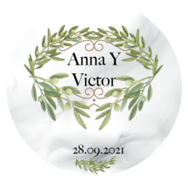 Svadobná tácka s olivovým vencom - Tenstickers