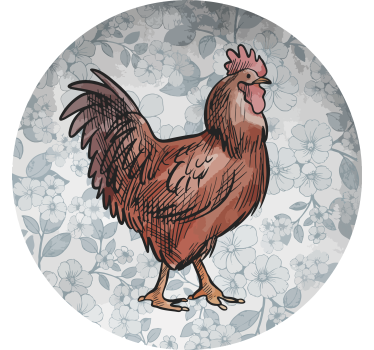 Moderná podtácka s kvetinovou ilustráciou kurčaťa - Tenstickers