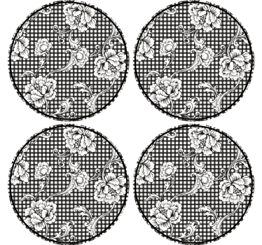 Podtácka kvetinový gingham vzor - Tenstickers