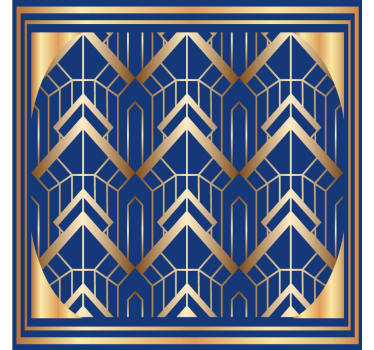 Moderná podtácka s geometrickým modro-zlatým vzorom - Tenstickers