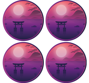 Moderná podtácka pokojná západ slnka krajina - Tenstickers