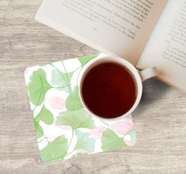 Glamour akvarel ginko listy moderná nápojová tácka - Tenstickers