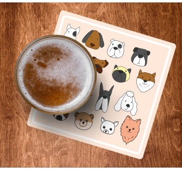 Kreslené psie plemená moderná dráha na nápoje - Tenstickers