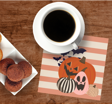 Kreslený strašidelný lampáš s halloweenskou dráhou s netopiermi - Tenstickers