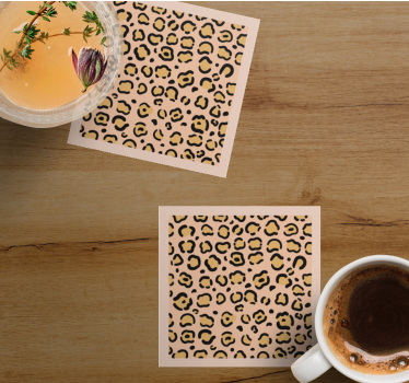 Leopardová pastelová farebná tlač, moderná tácka na nápoje - Tenstickers
