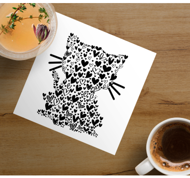 Mačacie srdce moderná tácka na nápoje - Tenstickers
