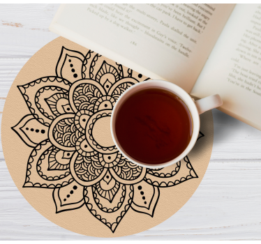Mandala drevený vzor pre pivné tácky - Tenstickers