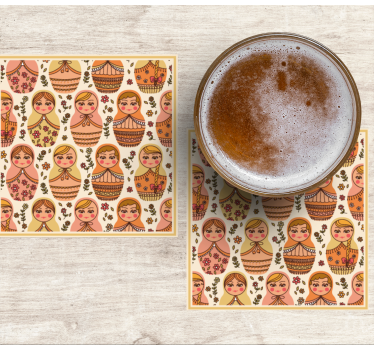 Matrioska vzor moderná tácka na nápoje - Tenstickers