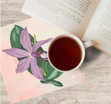 Moderná podtácka elegantná orchideová kvetina - Tenstickers
