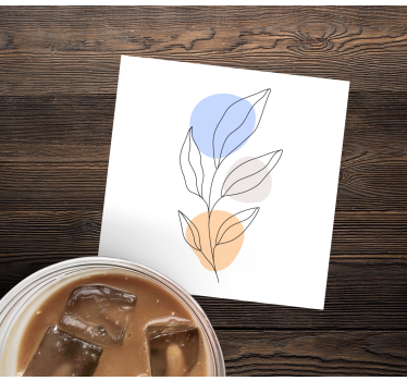 Moderná podtácka s abstraktnou botanickou linkou - Tenstickers