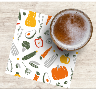 Moderná podtácka s farebným vzorom zeleniny - Tenstickers