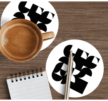 Moderná podtácka s geometrickými monochromatickými vzormi - Tenstickers