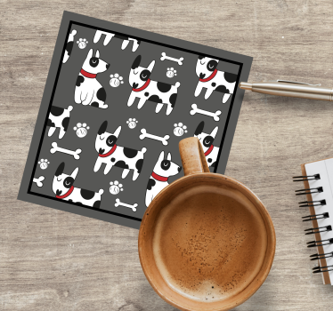 Moderná podtácka s hravým vzorom psíkov - Tenstickers