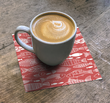 Moderná podtácka s rybím vzorom - Tenstickers