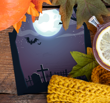 Podtácka halloween strašidelná nočná scéna - Tenstickers