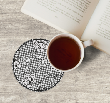 Podtácka kvetinový gingham vzor - Tenstickers