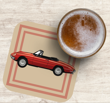 Podtácka vintage ilustrovaný kabriolet - Tenstickers