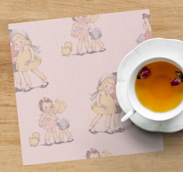 Podtácka vintage s hravými detskými ilustráciami - Tenstickers