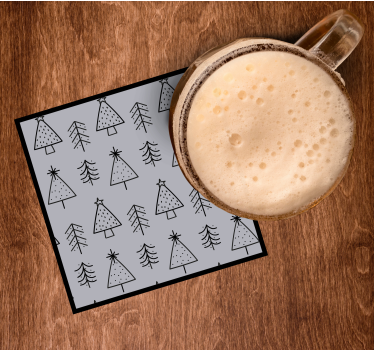 Vianočná tácka so stylizovanými vzormi stromov - Tenstickers