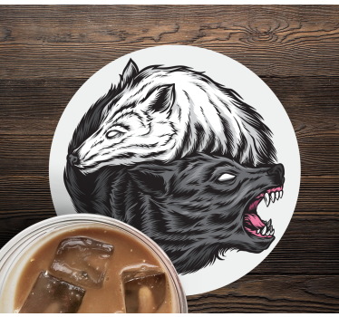 Yin yang vlk ilustrácie halloween dráha - Tenstickers