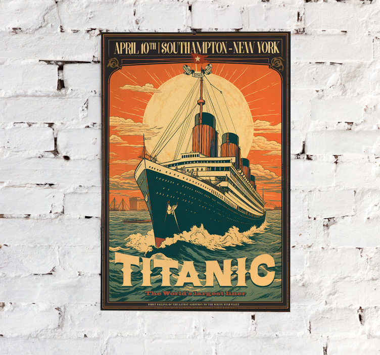 historický plagát titanicova prvá plavba - Tenstickers