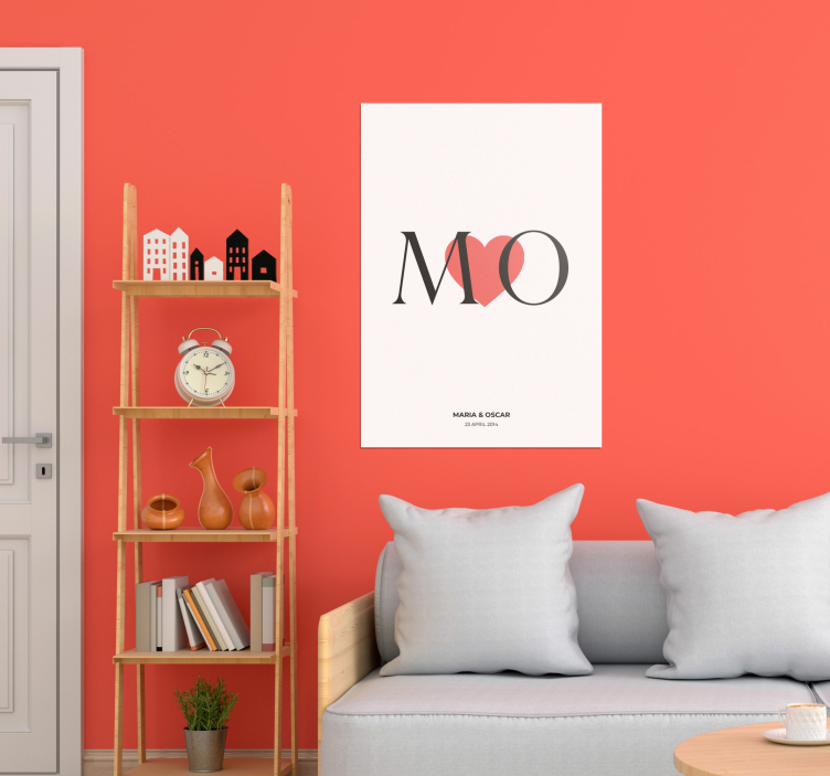 Iniciály vlastná láska prispôsobiteľný plagát - Tenstickers