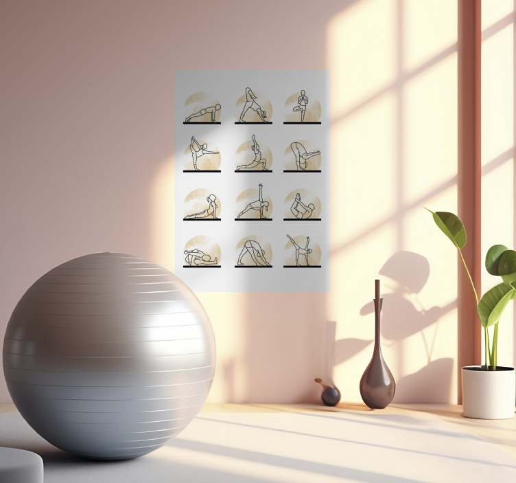 iné športové plagáty jogové pózy - Tenstickers